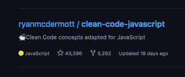 nirbhayvashisht's tweet image. Found this priceless repository on GitHub: clean-code-javascript
It's a guide to producing readable, reusable, and refactorable software in JavaScript 🔥
🔗: github.com/ryanmcdermott/…