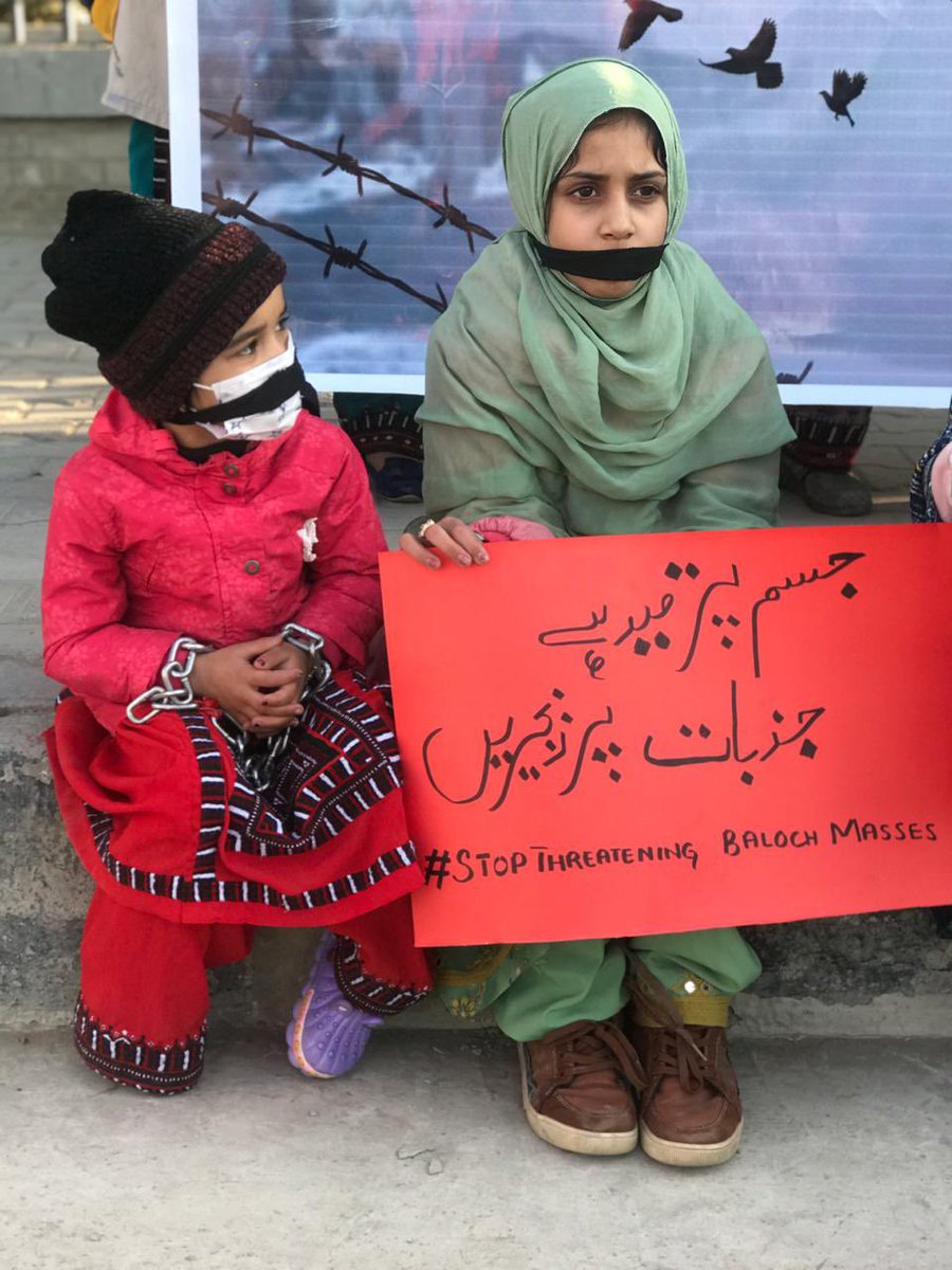 MahrangBaloch_'s tweet photo. We reject every form of oppression imposed upon our nation.Freedom of Speech is the right of every citizen.
#StopThreateningBalochProtestors https://t.co/FTXQWjuCFa