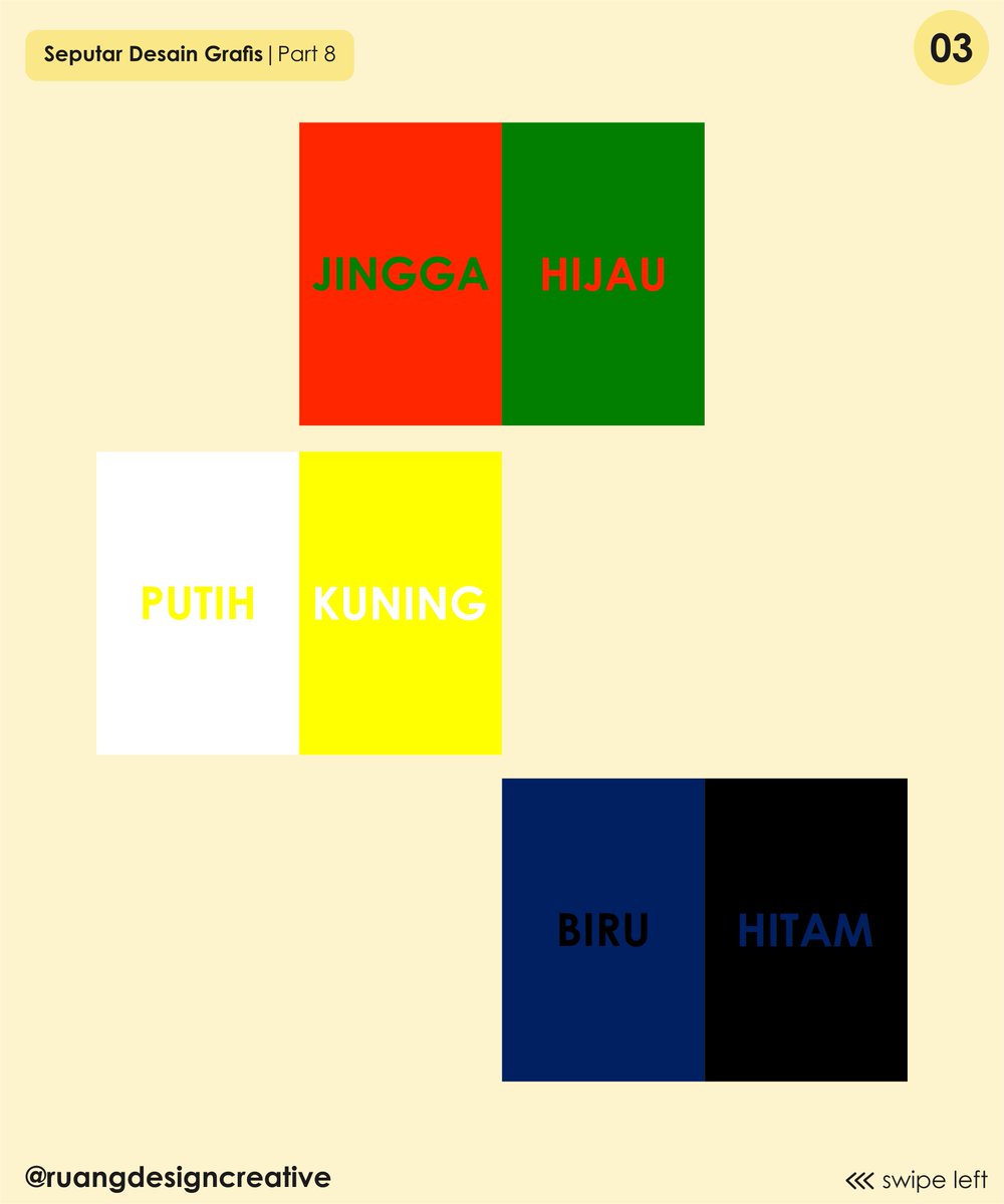 ruang_creative's tweet photo. Hindari Kombinasi Warna Seperti Berikut Ini !!! 🤩
.
Jawaban nya tinggal geser aja kiri yah dan jangan lupa dibaca yah !!!😁🤩
.
#belajardesignbareng #ruangdesigncreative #tutorialdesain #tipsdesain #trikdesain #desaingrafis #microblog #belajardesain #trending #viral #terbaru2021 https://t.co/EkuDIZxK4T