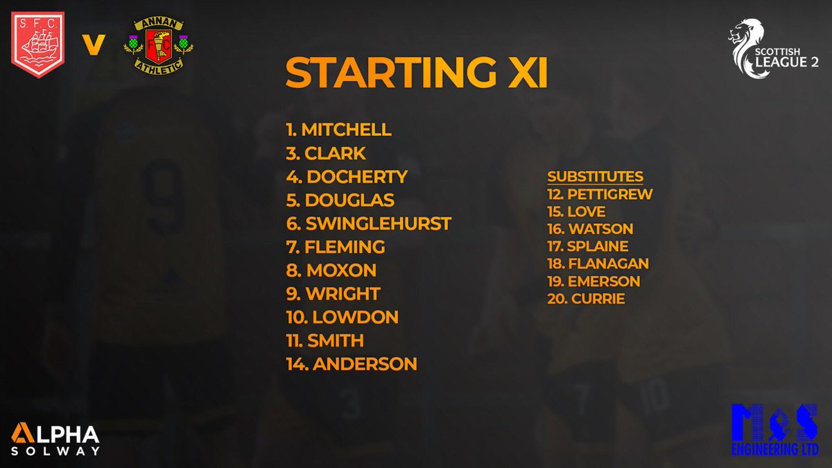 AnnanAthleticFC's tweet photo. ๐ TEAM NEWS! โฝ๏ธ
Your #AAFC team to play @StranraerFC at Stair Park today.
#STRANN https://t.co/4eE121hZT4