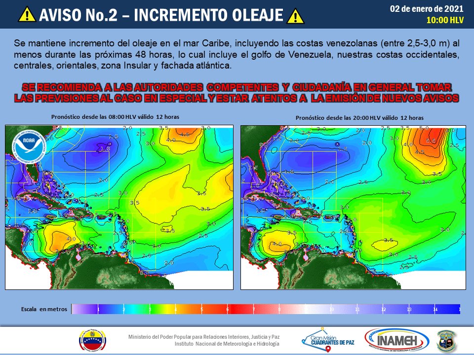 INAMEH's tweet photo. #2Dic #INAMEHInforma AVISO No.2 por incremento del oleaje en nuestras costas. ¡ATENTOS! @tutiempopereira @gestionperfecta @NicolasMaduro @MIJP_Vzla #2021DeProsperidad https://t.co/bBwLNgRUkc