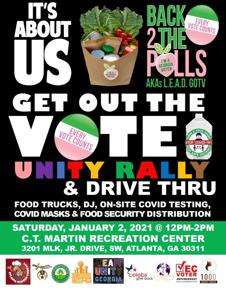 GA_STANDUP's tweet photo. Get out the vote unity rally and drive thru. TODAY at 12 pm at the CT Martin Recreation Center.
#standupandvote
#PartyAtThePolls
#standupandbecounted
#RuVoteReady
#MaskUP
#Do2in2020
#countmeblack
#Blacktotheballot
#StandUpMaskUp
#YourVoiceYourVote https://t.co/ZfEVwuDb2A