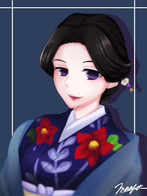 HCA村のまーぼーさんがTwitterに投稿した珠世(鬼滅の刃)のイラスト。