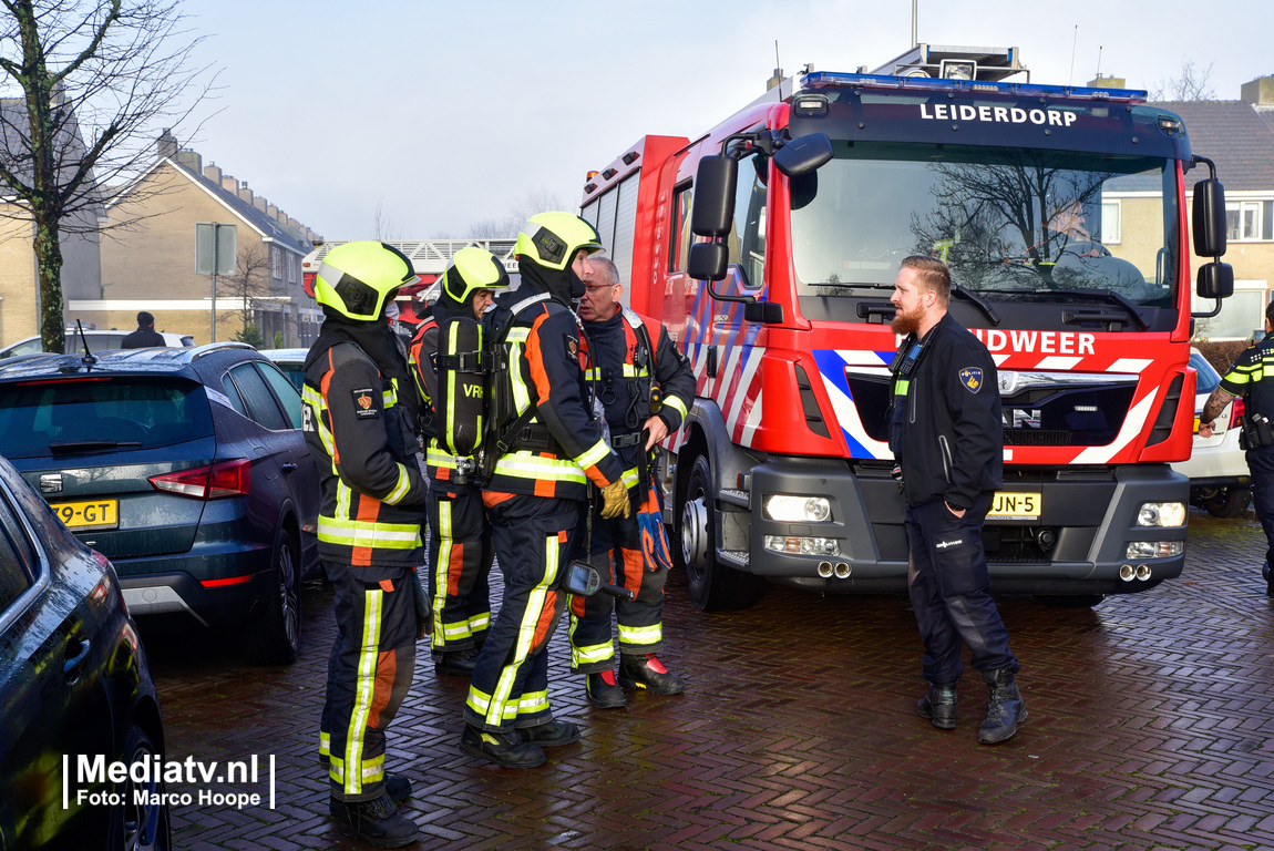 Melding brandweer Vronkenlaan Leiderdorp inzake gebouwbrand