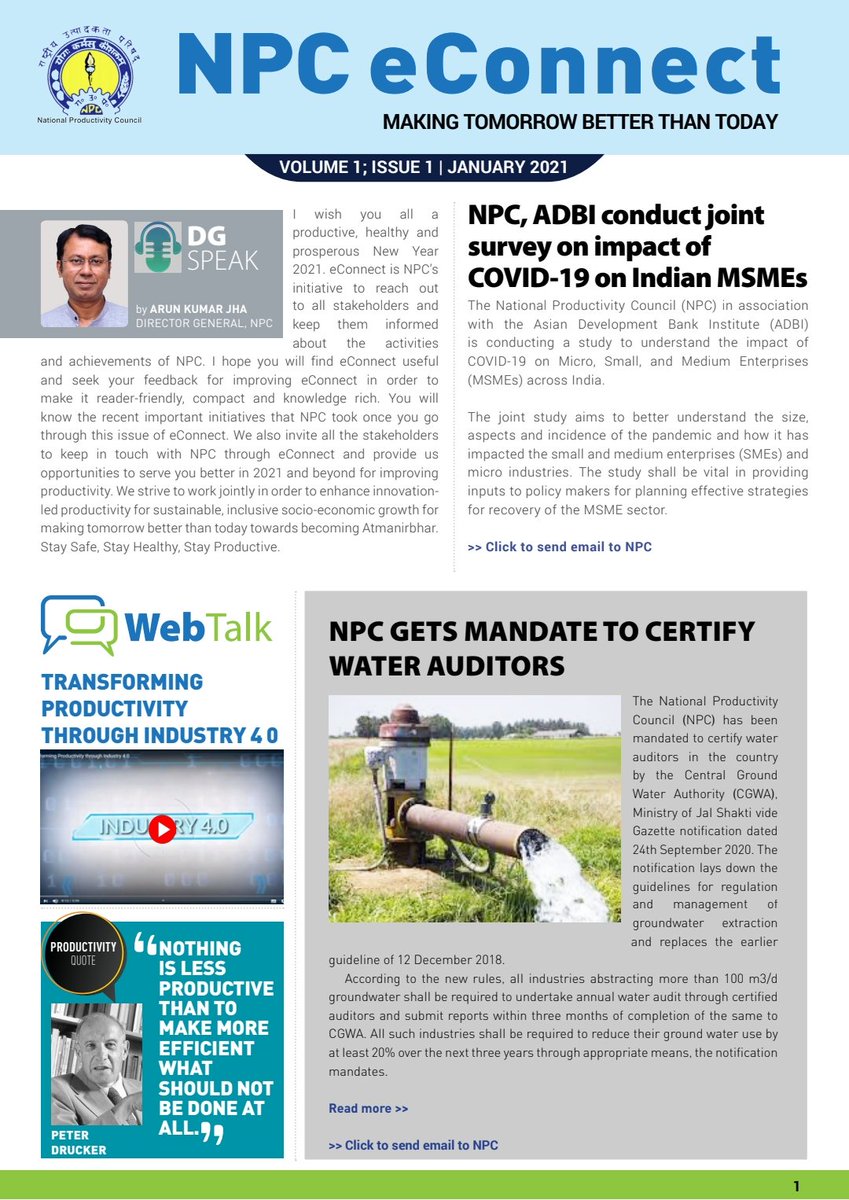 SPT_NPC's tweet photo. #NPCeConnect
Vol.I proudly unveiled
#productivity #performance #people
@NPC_INDIA_GOV
#MakingIndiaBetter #TommorrowthanToday
@mygovindia @DIPPGOI @CimGOI @PMOIndia @PsuWatch @PSUSCOPE https://t.co/GylkE5qZnP