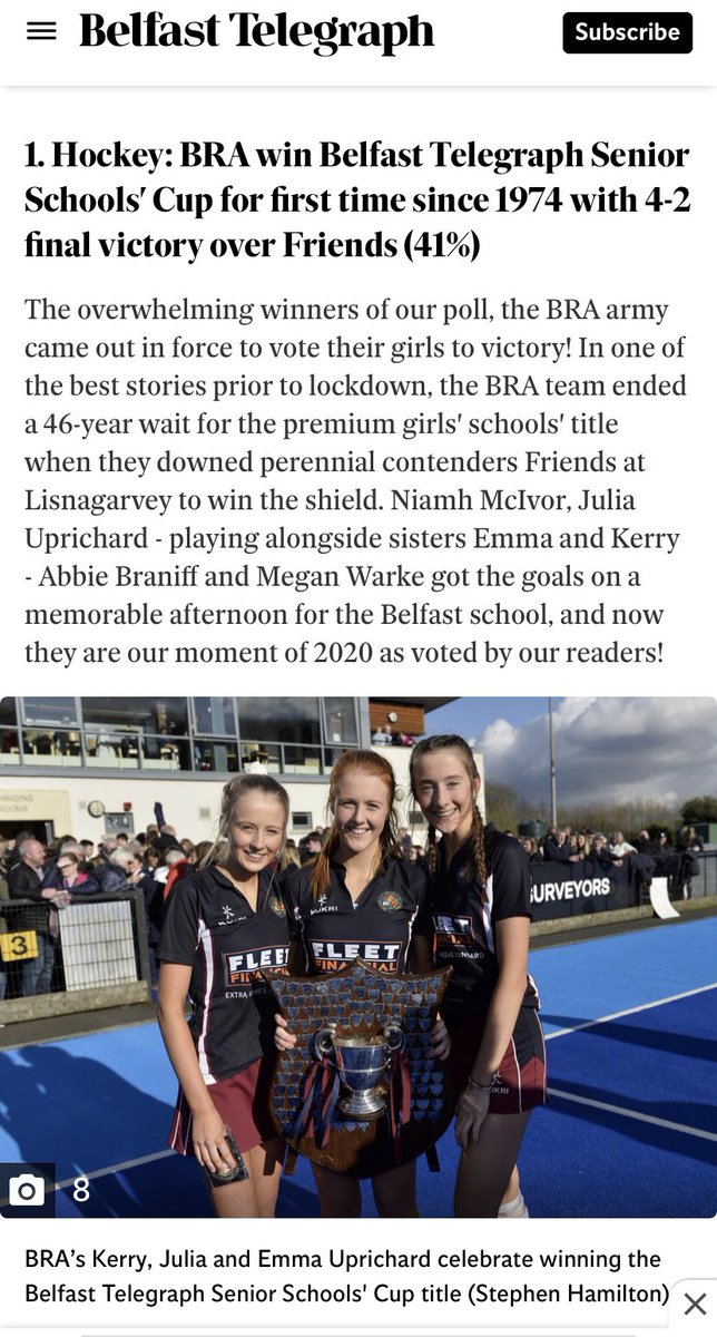 fleetfinancial's tweet photo. Congratulations @BelfastRoyalAc 1st XI hockey 🏑 @BelTel_Sport’s top sporting moment of 2020!! Well done 👏🏻 https://t.co/ivVOcrwDJb