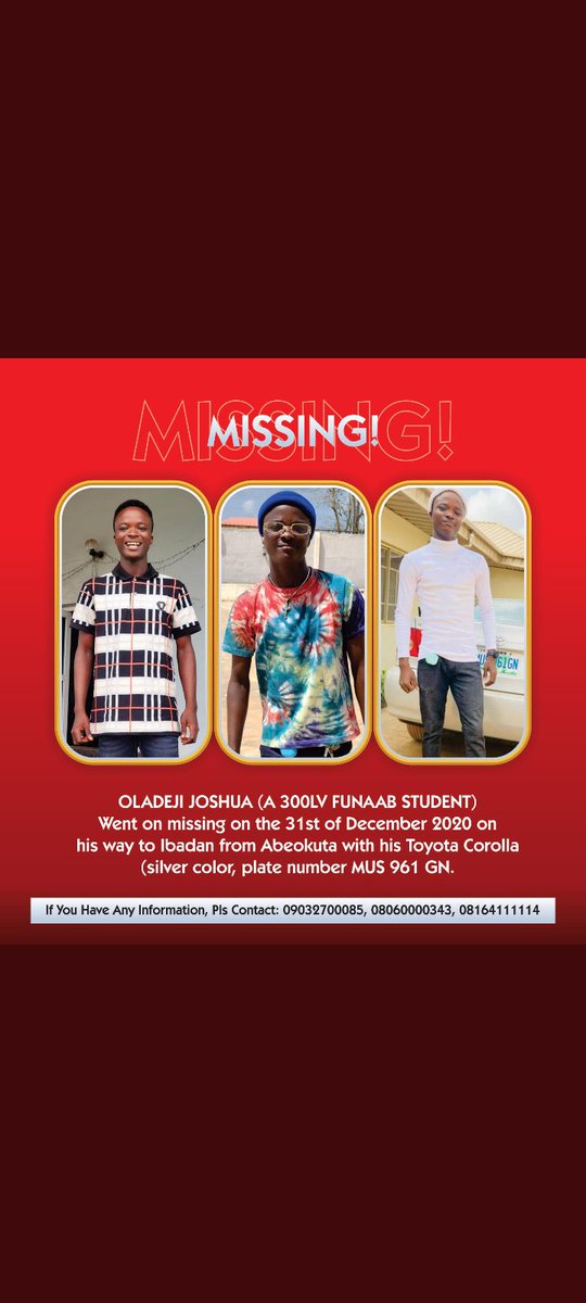 OLUWADORQUE's tweet photo. Please #FindJoshua
#findJoshua https://t.co/FtSMCkuY1y