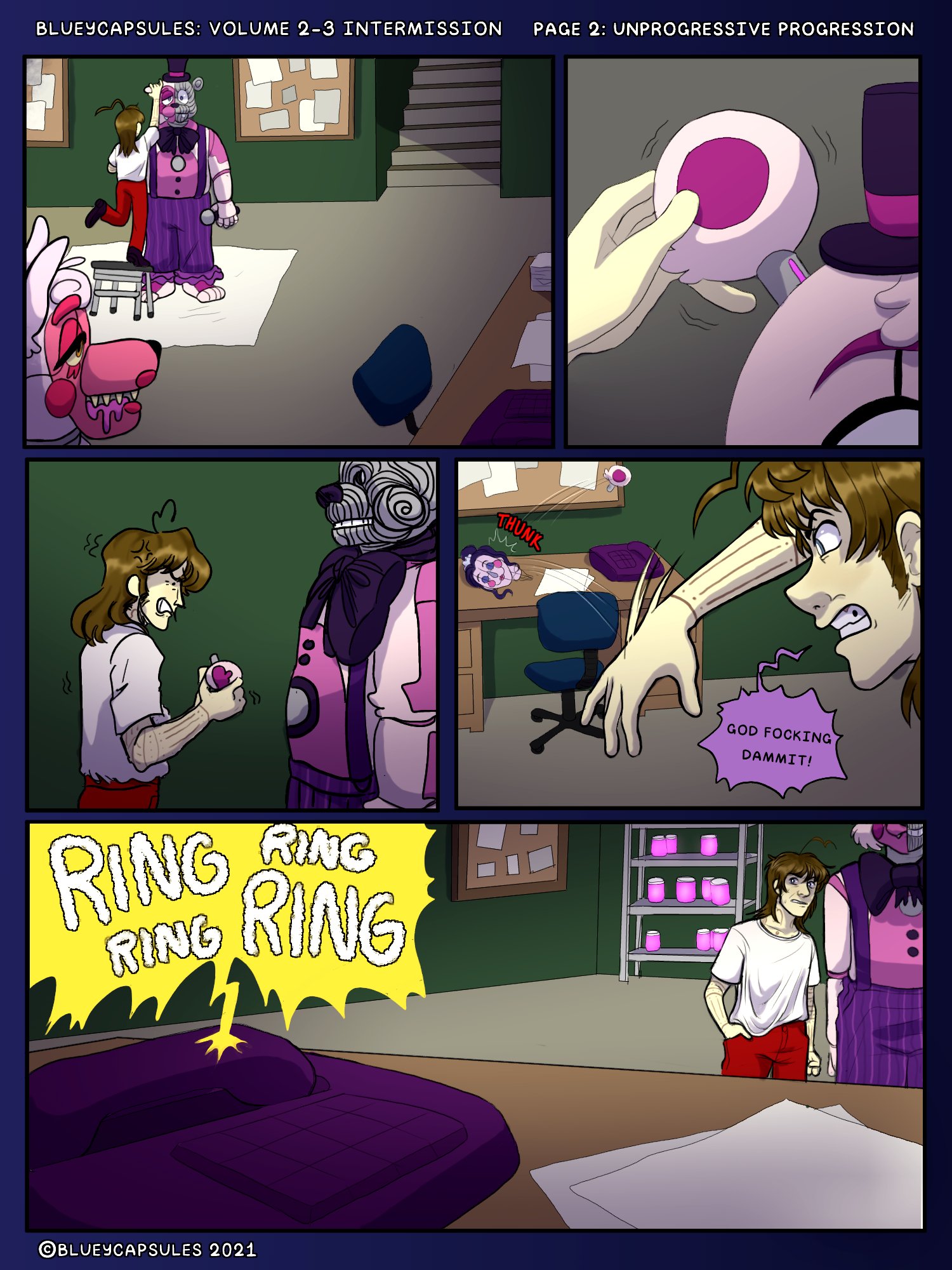 I'm very confused so blueycapsules posted a comic page and it had fritz but  I know he died is this a separate comic not cannon or? :  r/fivenightsatfreddys