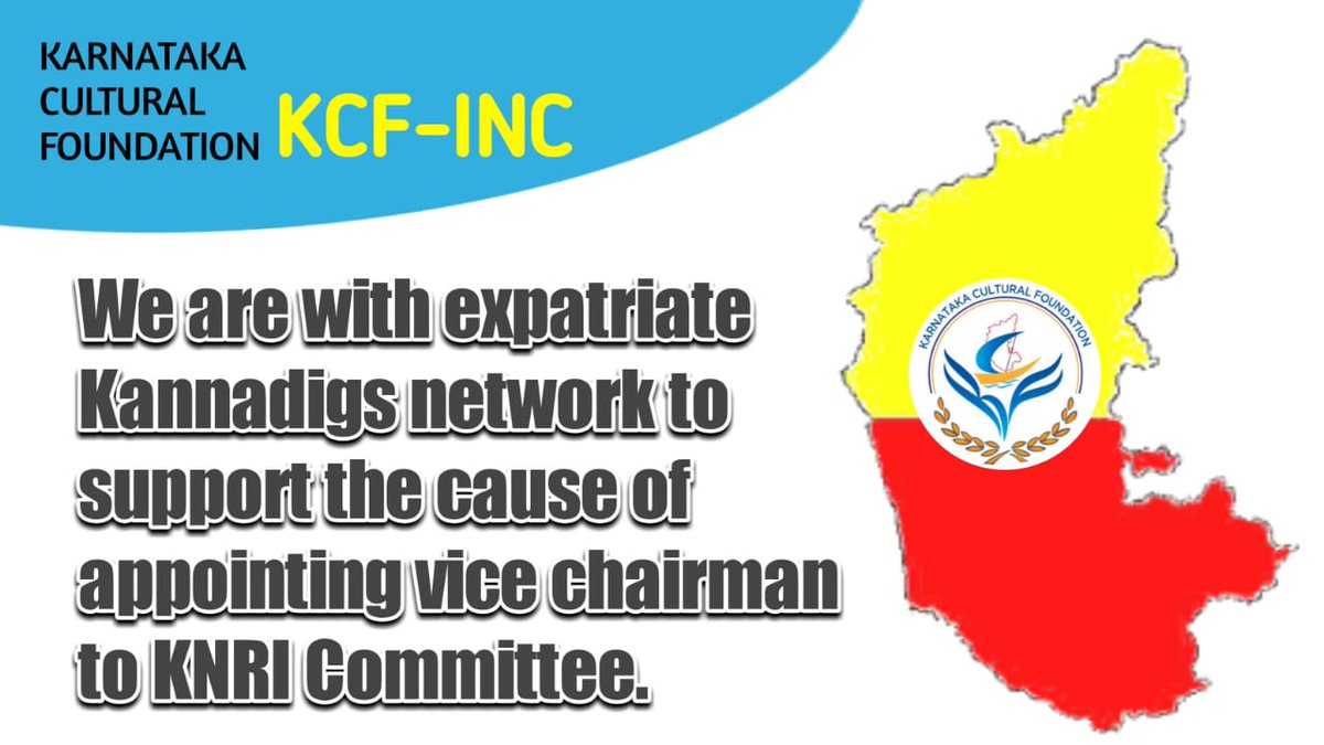CTrusht's tweet photo. We are with expatriate Kannadigs network to support the cause of  appointing vice chairman to KNRI committee.

#NRIAPPEALDAY
@CMofKarnataka 
@csogok
@CouncilKcf https://t.co/WV0KNeyPMz