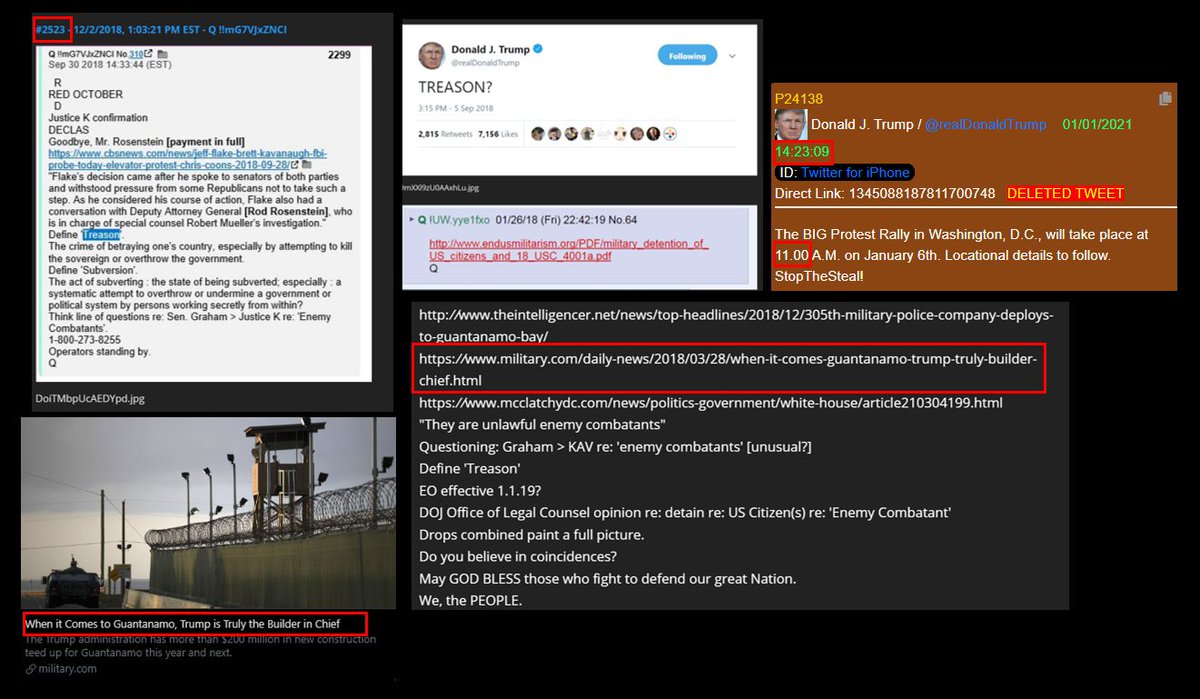1.1.21 @realDonaldTrump Deleted TweetTS 14:23 + Rally start time at 11:00 2523 - You may notice that the "Builder" in Chief article is link in this drop too.