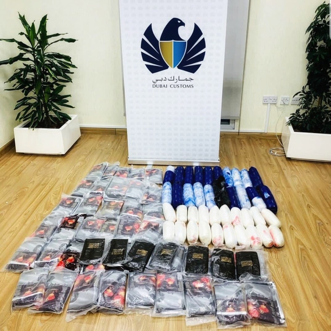 DubaiCustoms's tweet photo. #DubaiCustoms busted a major #drug trafficking operation, seizing 76.31 kg of #narcotics at #Hamriya Port.
The Dh47.5 million worth of drugs comprising of #crystalmeth and #hashish were found skillfully stashed inside an inbound container shipment
#Syaj #BorderSecurity https://t.co/ybSnMsicyh