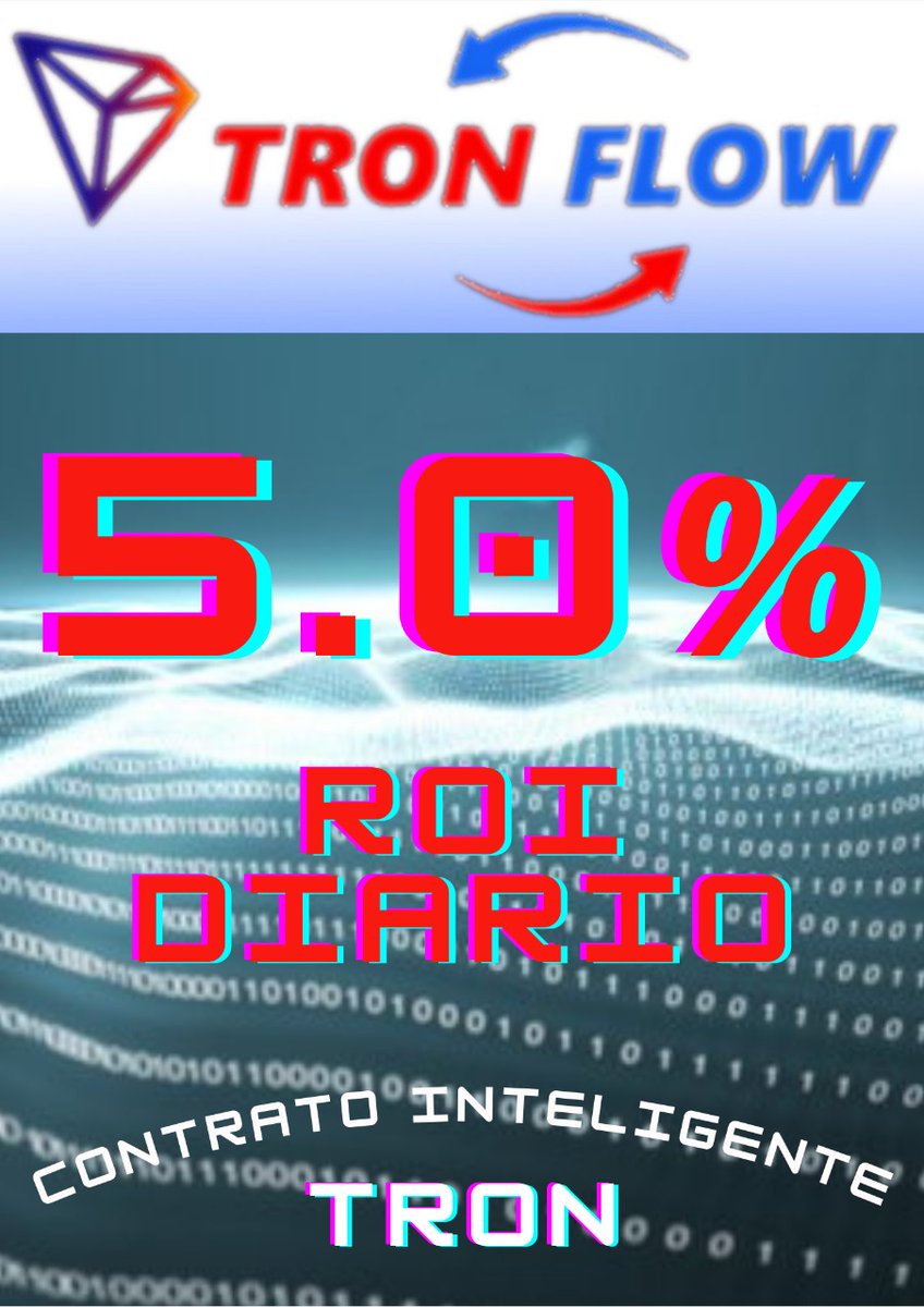 ubiera01's tweet photo. Ahora es que se va a ganar, para que esperar ROI/Diario
5% con el mejor contrato inteligente integrado a la BlockChain de Tron. https://t.co/7Qh2bThcaT