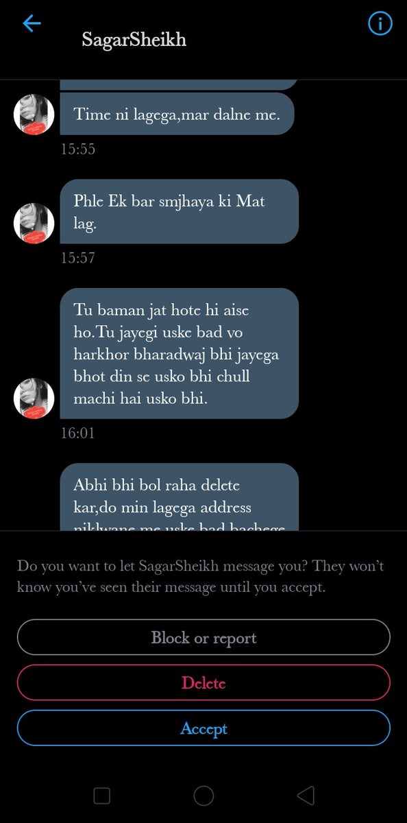 Arya_Anviksha_'s tweet photo. Okay. @SagarSheikh16  want is dead.
Just bcoz I tweeted yesterday, some old Msgs from my inbox, which I received on Sept.
The person is using my photo too. https://t.co/gnSWtdb04Y