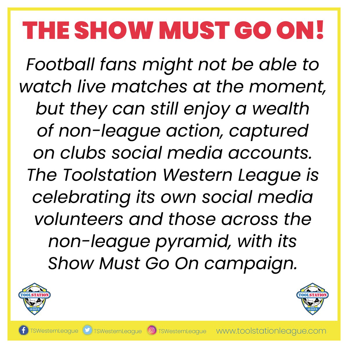 The Show Must Go On!

👇👇

toolstationleague.com/theshow/