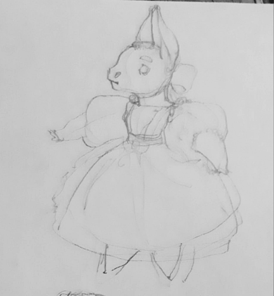 #MohnLeda's drawings with Cherere and Chere as ponies and her fursona ? 