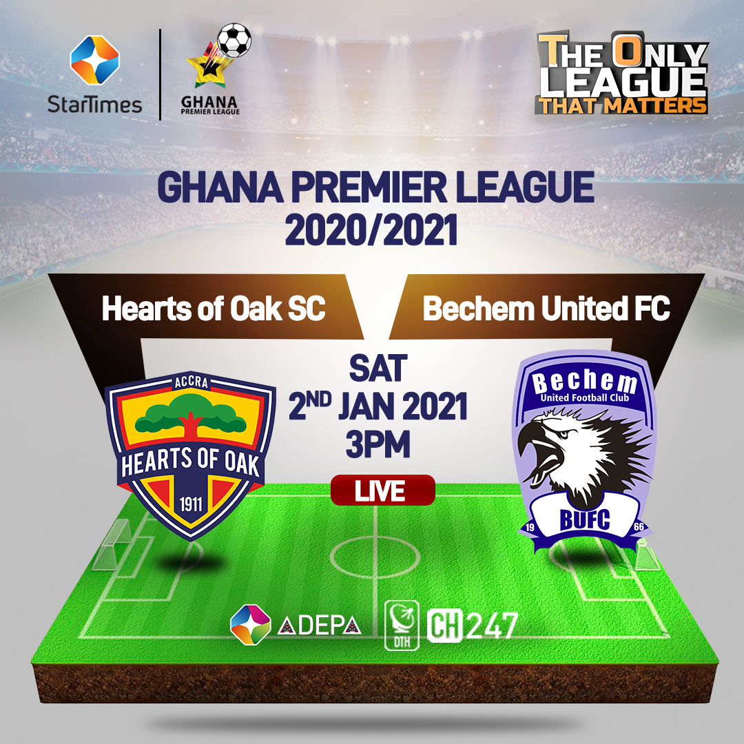 startimesghana's tweet photo. MATCHDAY! #GPL

Hearts of Oak 🆚 Bechem United FC
3:00pm, live on StarTimes Adepa Channel 247 &amp; StarTimes ON App 📲https://t.co/Vn8imvl5w2!

#StarTimesSports #StarTimes #GPLonStarTimes https://t.co/zg3QaSVHXj