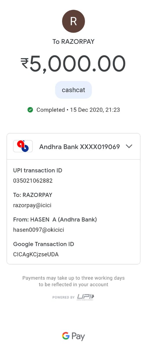 aslambhasha's tweet photo. I Recharged Rs. 5500/- on 15.12.2020 in Burse app through GooglePay to Razorpay, huge amount of money was trapped, please help us & Kindly refund my recharged amount.@techwithbiswa
@Razorpay
@Razorpay_Design
@amazonIN
@Cyberdost
#amazonweborderscam https://t.co/ToJ8aBZtMC