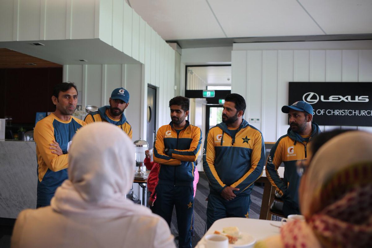 News99P's tweet photo. Pakistan Cricket Team's test squad met Christchurch Mosque Attack effectee families at Hagley Oval.
#Pakistan #Cricket #PCB @TheRealPCB #Test #Christchurch #ChristchurchMosque #NewZealand #PAKvNZ https://t.co/gi3StBofqF