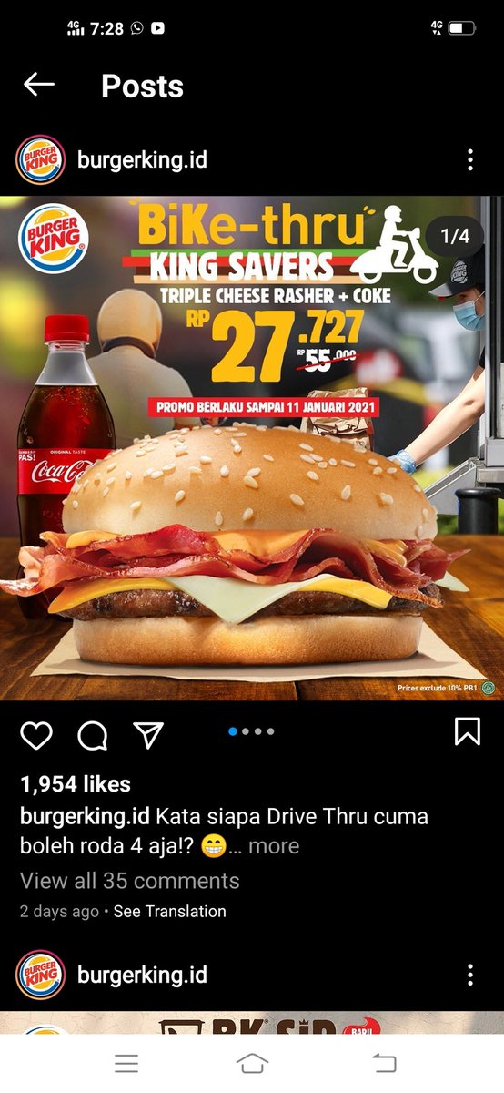 ighaa407's tweet photo. @BurgerKing_ID promo bike-thru tapi motor gak boleh ikut antri di area drive thru itu gimana yah? 😏 https://t.co/N6eruLLFbH