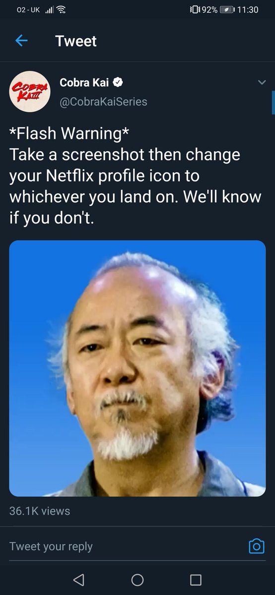 Nockynock's tweet photo. @CobraKaiSeries "It's OK To Lose To Opponent! Must Not Lose To Fear!"

Thank you Pat Morita https://t.co/sU6eTYTHTa