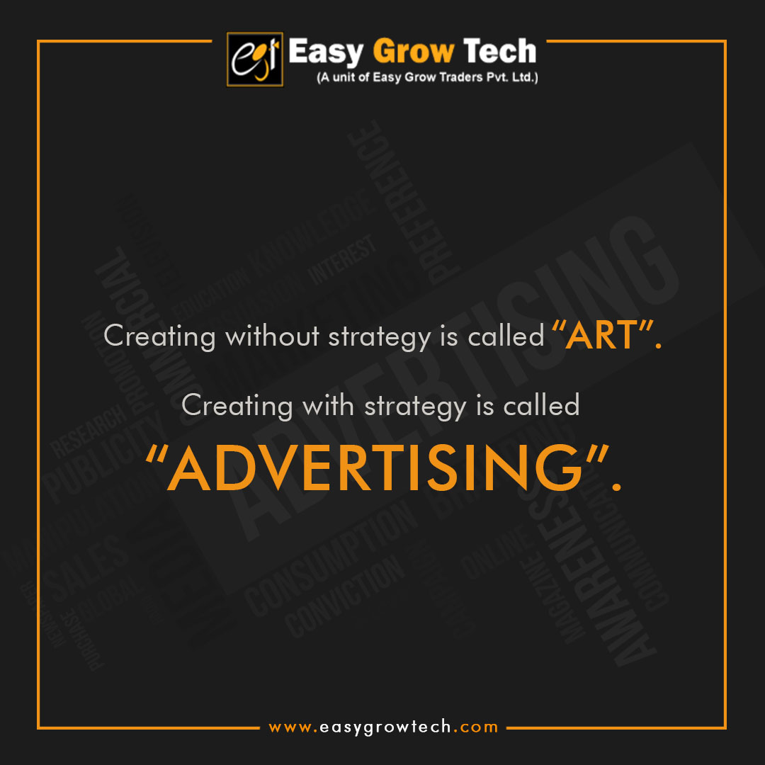 EasyGrowTech1's tweet photo. Creating without strategy is called "ART".
Creating without strategy is called "ADVERTISING".
#creative #socialmedia #ads #instagram #socialmediamarketing #art #marketingdigital #digital #advertisements #promotion #iklan #commercial #easygrowtech #Indore #WeLoveAladdin https://t.co/ZItNnMzHGk