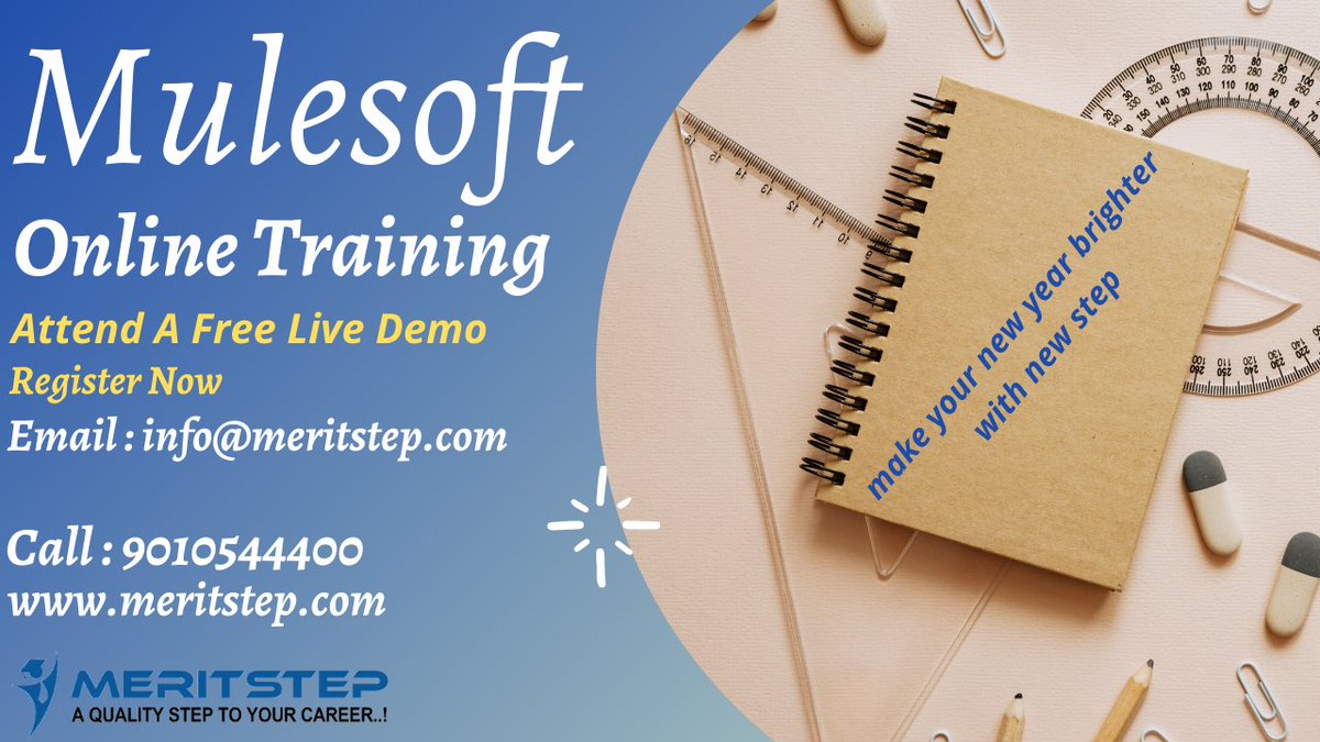 meritstep's tweet photo. #Mulesoft-Online-Training-Institute in #India #USA #Unitedkingdom, Attend Free Demo in Meritstep Technologies by Real-Time Experts.
For More Info:
Call: 9010544400
Email: info@meritstep.com
Visit: https://t.co/l5x7d6jdWq
#software_training_Institutes #online_coaching_centers https://t.co/ndkxuLzSbR