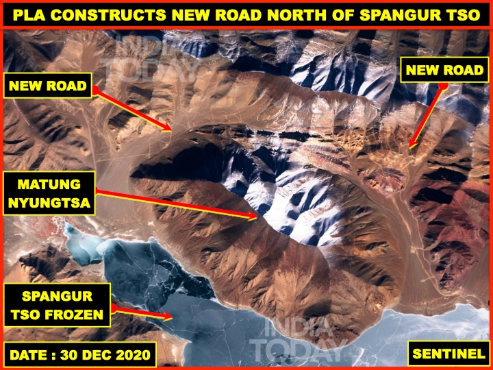 rajfortyseven's tweet photo. #China builds strategically important road South of #PangongTso in Nov-Dec2020.
5m wide road skirting #MatungNyungtsa North of #SpangurTso joining #S301 to #Rutok.
#CCP clandestine activities in #occupied #EasternLadakh revealed.
#SpangurTso frozen fully:
https://t.co/nKmnUm02Tf https://t.co/2EDv18xMNs