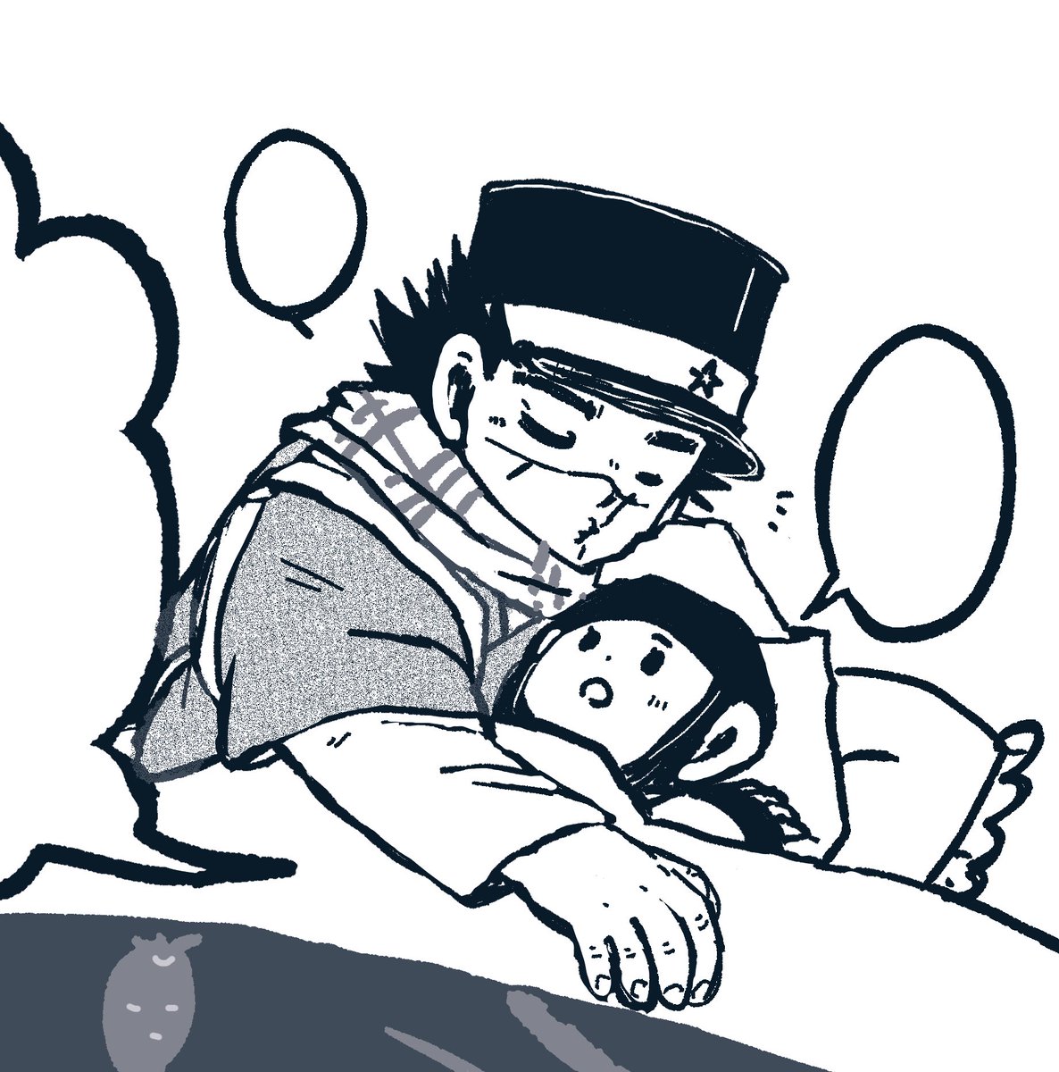 今夜も寒いのでひっついて寝 