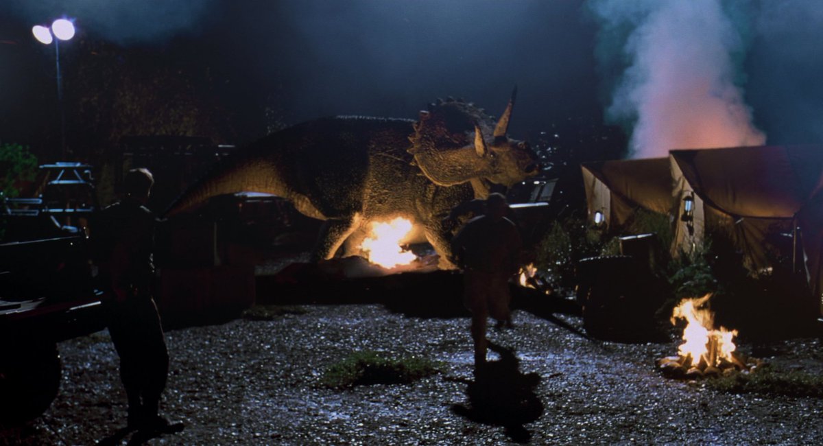 Rampaging Triceratops 

jurassicvault.com/thumbnails.php…

#TheLostWorld #Dinosaurs #IslaSorna #JeffGoldblum #JulianneMoore #VinceVaughn #RichardSchiff #VanessaLeeChester #ArlissHoward #PetePostlethwaite #RichardAttenborough #MichaelCrichton #StevenSpielberg #UniversalPictures #Amblin