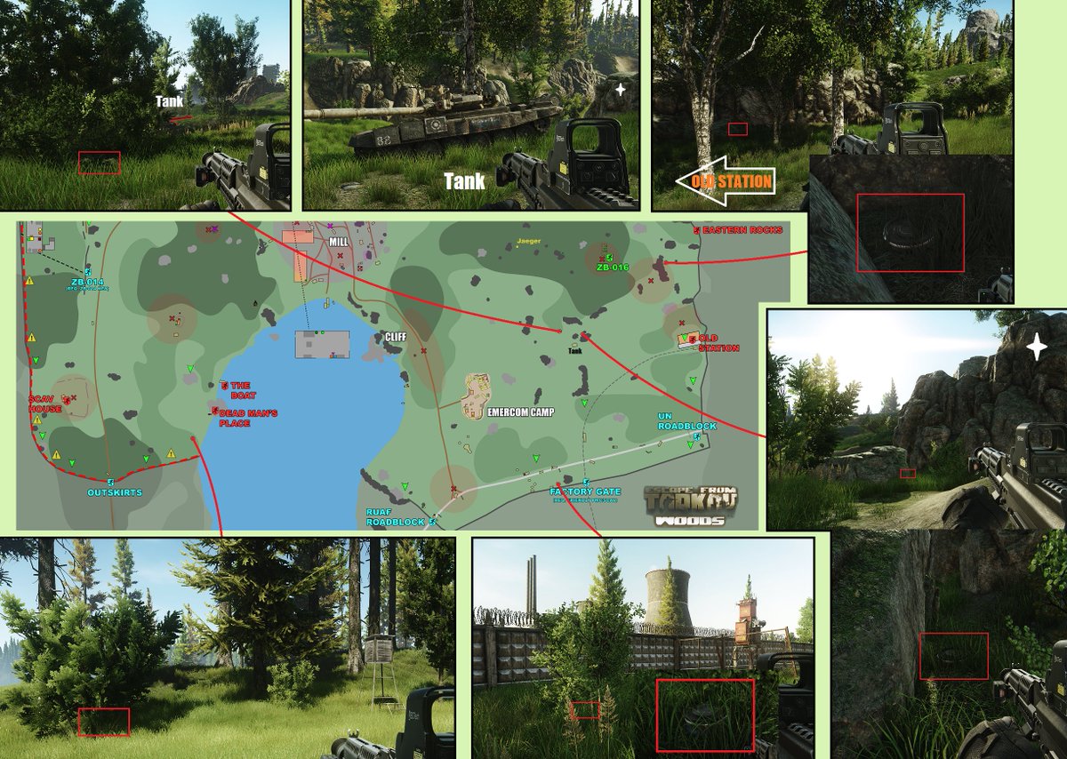 えみりお 12 9で拡張された部分も含めたwoodsの Hidden Stash をまとめてみました 本当は他にも2か所あるのですが危険な上めっちゃ分かりにくいので省いてます タスクで行く場所や美味しいとこの近くにも結構あるのでぜひ立ち寄ってガサゴソしてみて