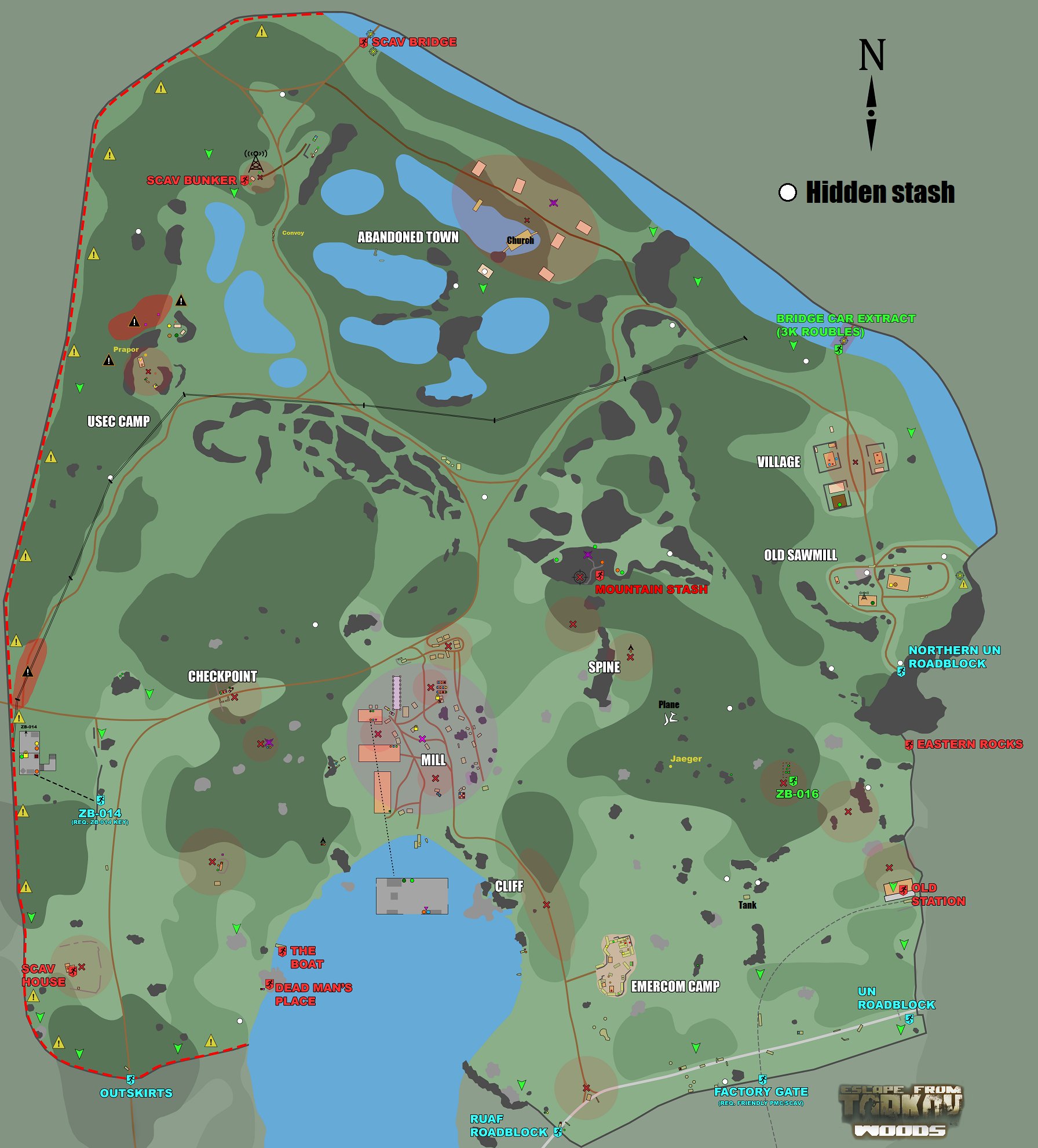 えみりお No Twitter 12 9で拡張された部分も含めたwoodsの Hidden Stash をまとめてみました 本当は他にも2か所あるのですが危険な上めっちゃ分かりにくいので省いてます タスクで行く場所や美味しいとこの近くにも結構あるのでぜひ立ち寄ってガサゴソしてみて