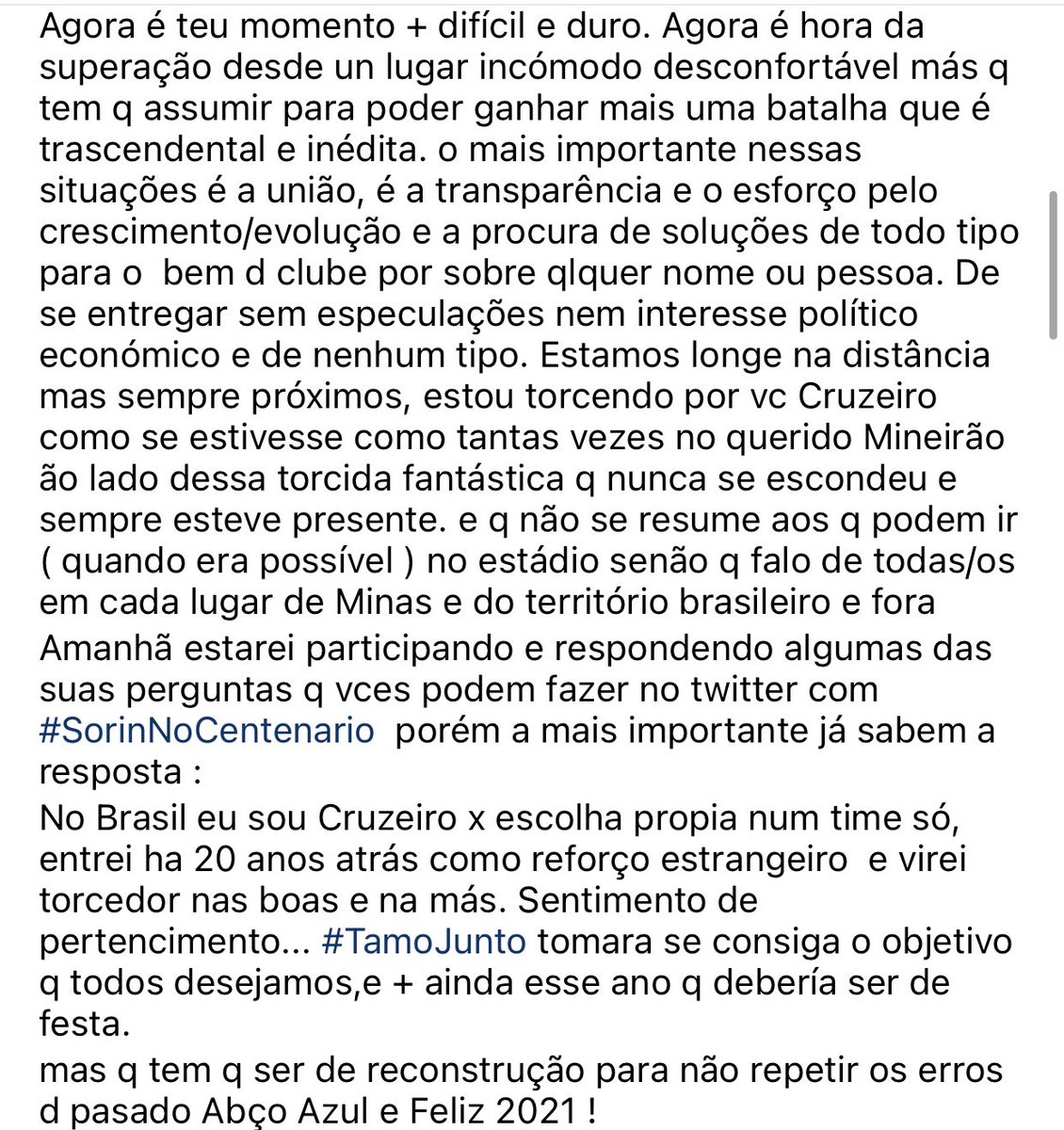 jpsorin6's tweet photo. Parabéns @Cruzeiro 💙Querido pelo teu Centenario cheio de “páginas heroicas e imortais ”  texto 👇 https://t.co/Nwcy0Slu4K