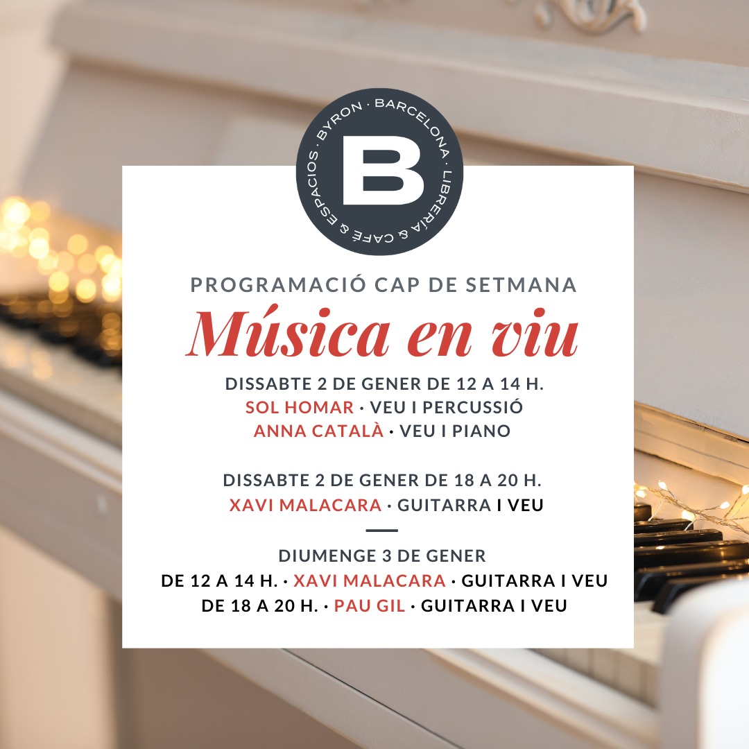 byronllibreria's tweet photo. Comencem l'any amb més música en directe! Avui i demà podeu gaudir d'un fantàstic acompanyament per les vostres darreres compres nadalenques! https://t.co/LJcXlKRXQQ