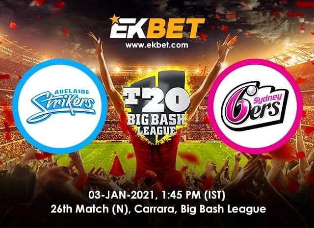 GabaVainavi's tweet photo. January 03, 2021 01:45pm
Get ready for the Match 26 
Adelaide Strikers vs Sydney Sixers

Place your bet at Ekbet!

#BBL
#BigBashLeague
#AdelaideStrikers
#SydneySixers
#cricketfans 
#ekbet
#onlinebetting
#onlinecasino
#cricketer 
#indiacricketteam 
#teamindia
#indian
#Match26 https://t.co/7ewQNbEy2K