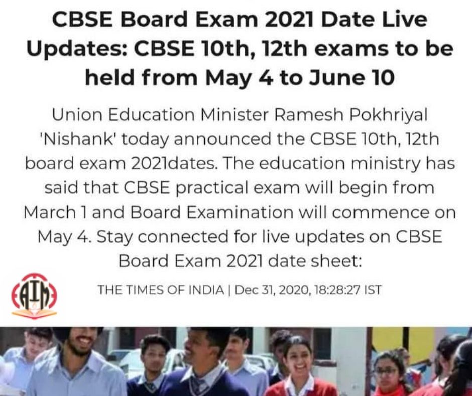 AIMEEE57317141's tweet photo. CBSE board exam date will be published by education ministry !
For more details stay tuned follow Aimeee
#boardexam #aimeee #aimeee_scholership #schoolchallenge https://t.co/Y6bk9jF2ZY