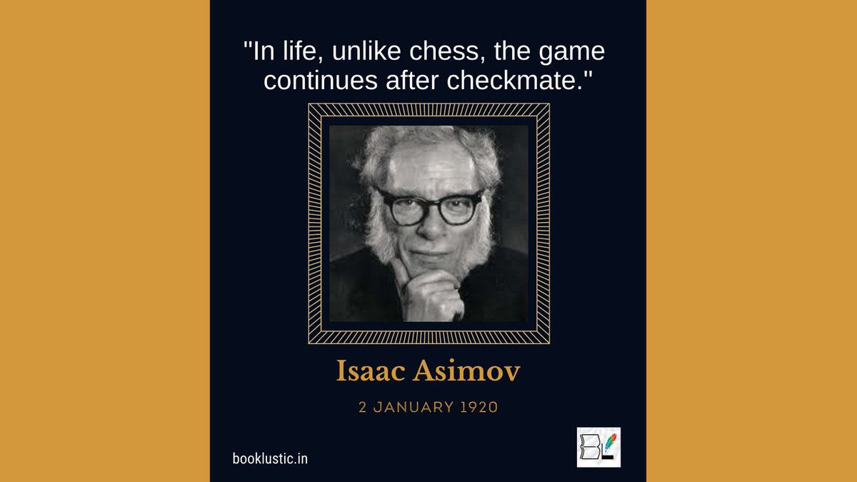 booklustic's tweet photo. Today is the 101st birth anniversary of famed sci-fi author Isaac Asimov, best known for his 'Robot' and 'Foundation' series of novels.
#bibliophile #booklustic #bookloot #booklovers https://t.co/db6OXSwzrC
