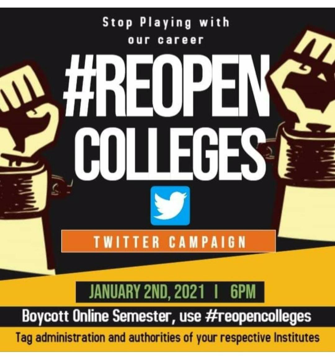 chandra_vikrant's tweet photo. #reopencollege
It is humble request to reopen colleges by taking the consent of interested student and do the regular scanning check-up with various precautions. We are facing great loss in online classes which are of no worth attending it.
#reopencolleges
#reopeniit https://t.co/HdspT0WBSU