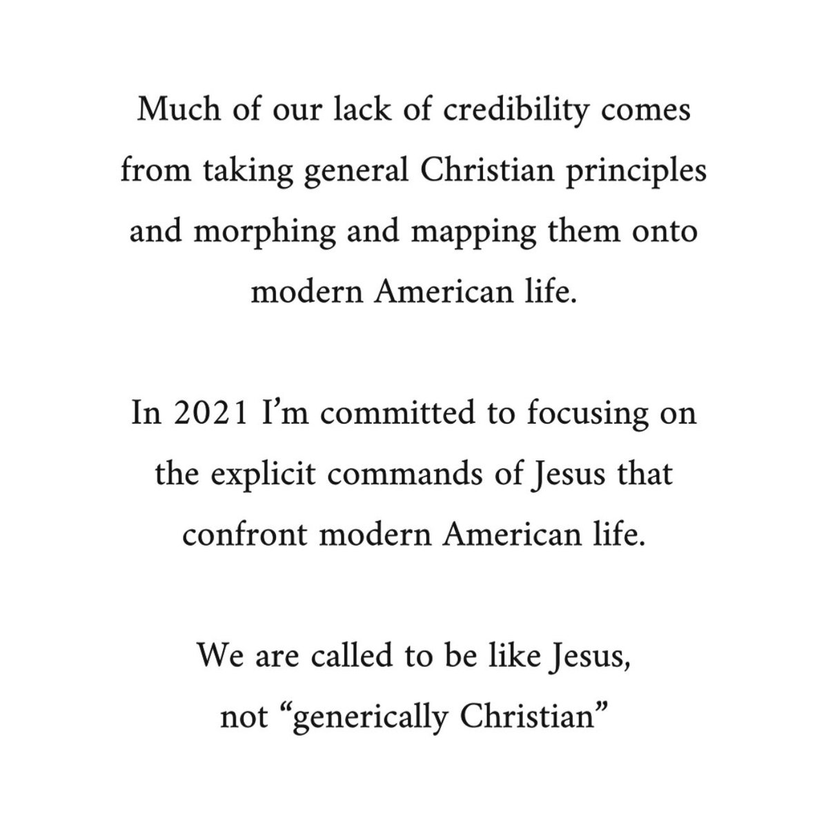 We need an explicit, 
Jesus focused discipleship.