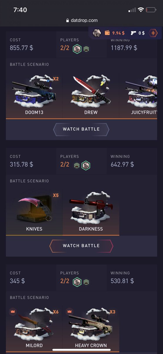 DrewJSlocum's tweet photo. A whole lots pop offs today... just nuts.. walking away.. depo (200) cash out (2900) @DATDropCSGO https://t.co/wJMKGzf4Zx