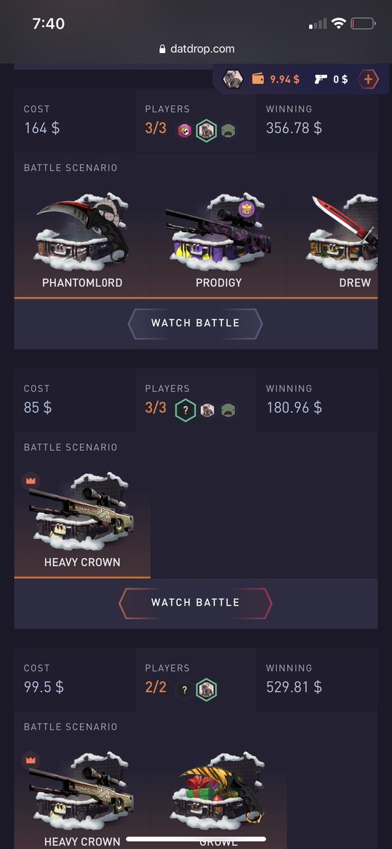 DrewJSlocum's tweet photo. A whole lots pop offs today... just nuts.. walking away.. depo (200) cash out (2900) @DATDropCSGO https://t.co/wJMKGzf4Zx