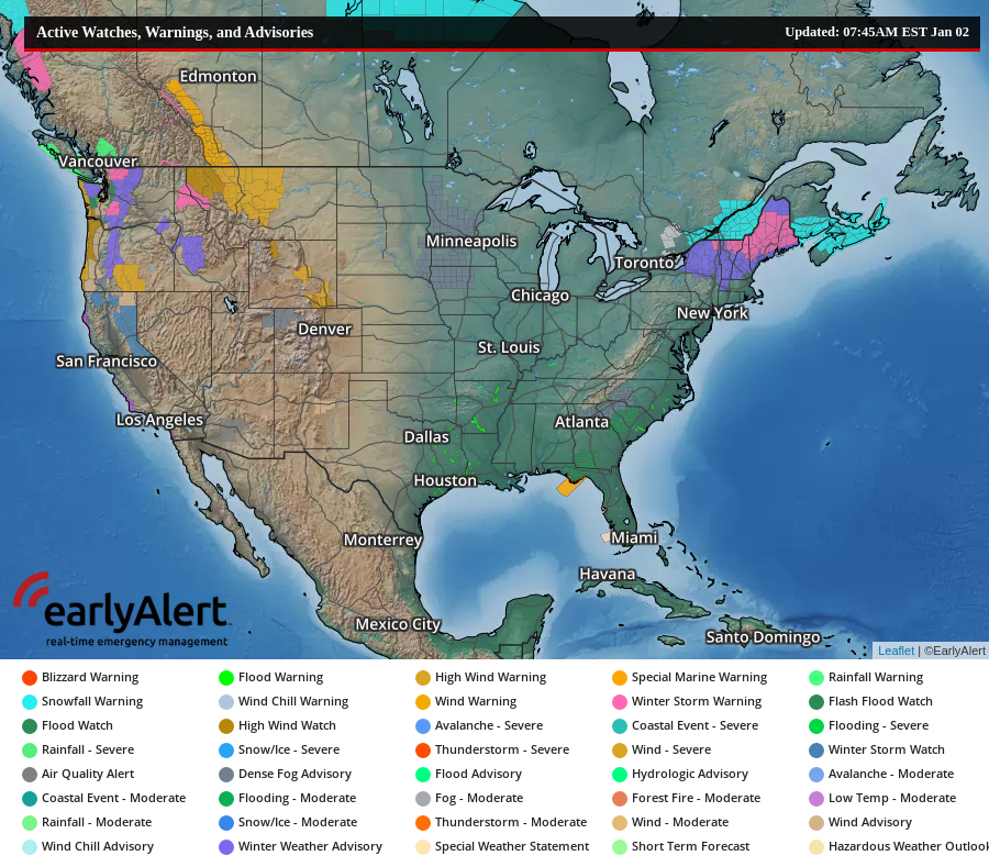 EarlyAlertInc's tweet photo. Early Alert Daily Snapshot - Saturday Jan 02, 2021
...Impactful ice and snow to taper off over the Great Lakes but will move through northern New England today......Another round of wintry precipitation to impact the Ohio Valley and the Northeast on Sunday into early Monday.... https://t.co/YGF9L0dObI