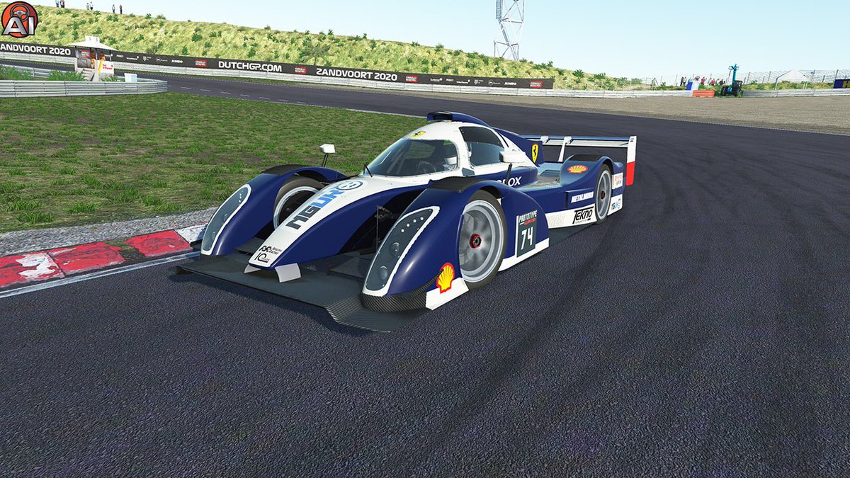 TeknoCompetes's tweet photo. More cars! @artanonim and @RyanWestbeef partner up again in the Metalmoro AJRs for the @RealishRacing RPi Challenge 2, featuring one-hour races on European tracks. The blue/white paintjob is accompanied by the Ferrari Prancing Horse definitely not just slapped on a Powertec V8. https://t.co/CHXvJtqUyo
