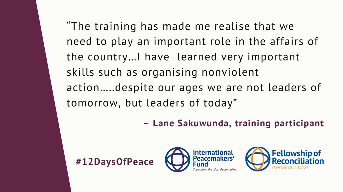 forpeacemaker's tweet photo. In 2015 International Peacemakers Fund funded FoR Zambia to develop training in active nonviolence and peace coexistence, and set up spaces where people from across the political spectrum could meet peacefully. 

Read more here: https://t.co/ZdOLIBMEfI

#12DaysOfPrayer https://t.co/xMYrCkwqnS