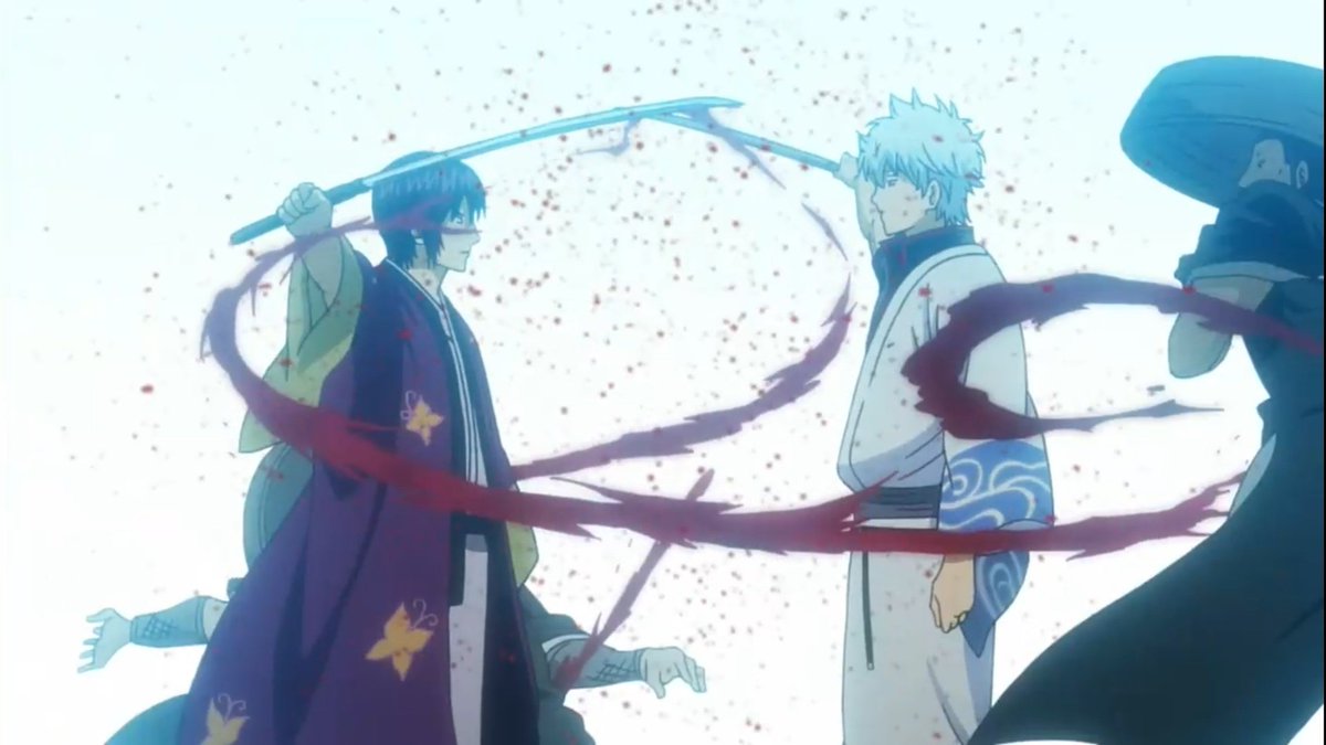 For some people, maybe, post-SA Takasugi might not be as engaging as before. But for me his character is the most interesting after FS. His characterization & dynamic with Gintoki only improves & get better until the very of the series.  #gintamaan