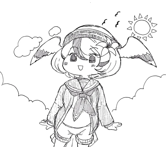 たびたび描きたくなるユリカモメちゃん
#オリフレ 
