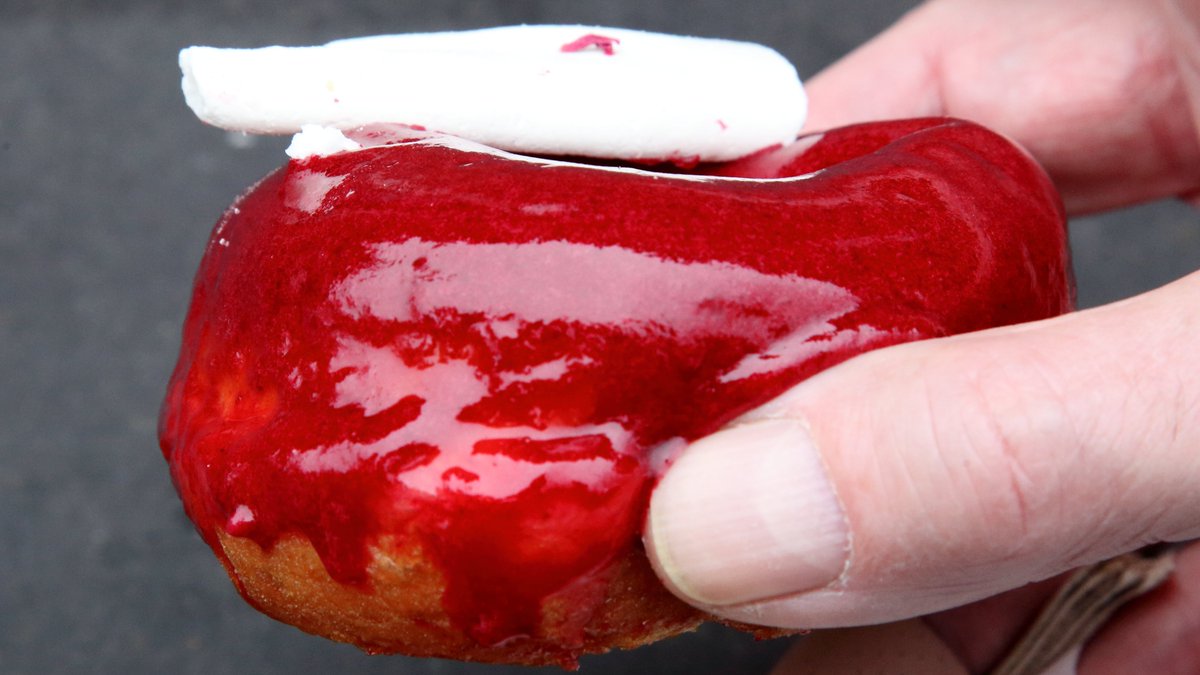 La Donna, with a raspberry-currant glaze, @FanFanDoughnuts, Bedford-Stuyvesant, Brooklyn