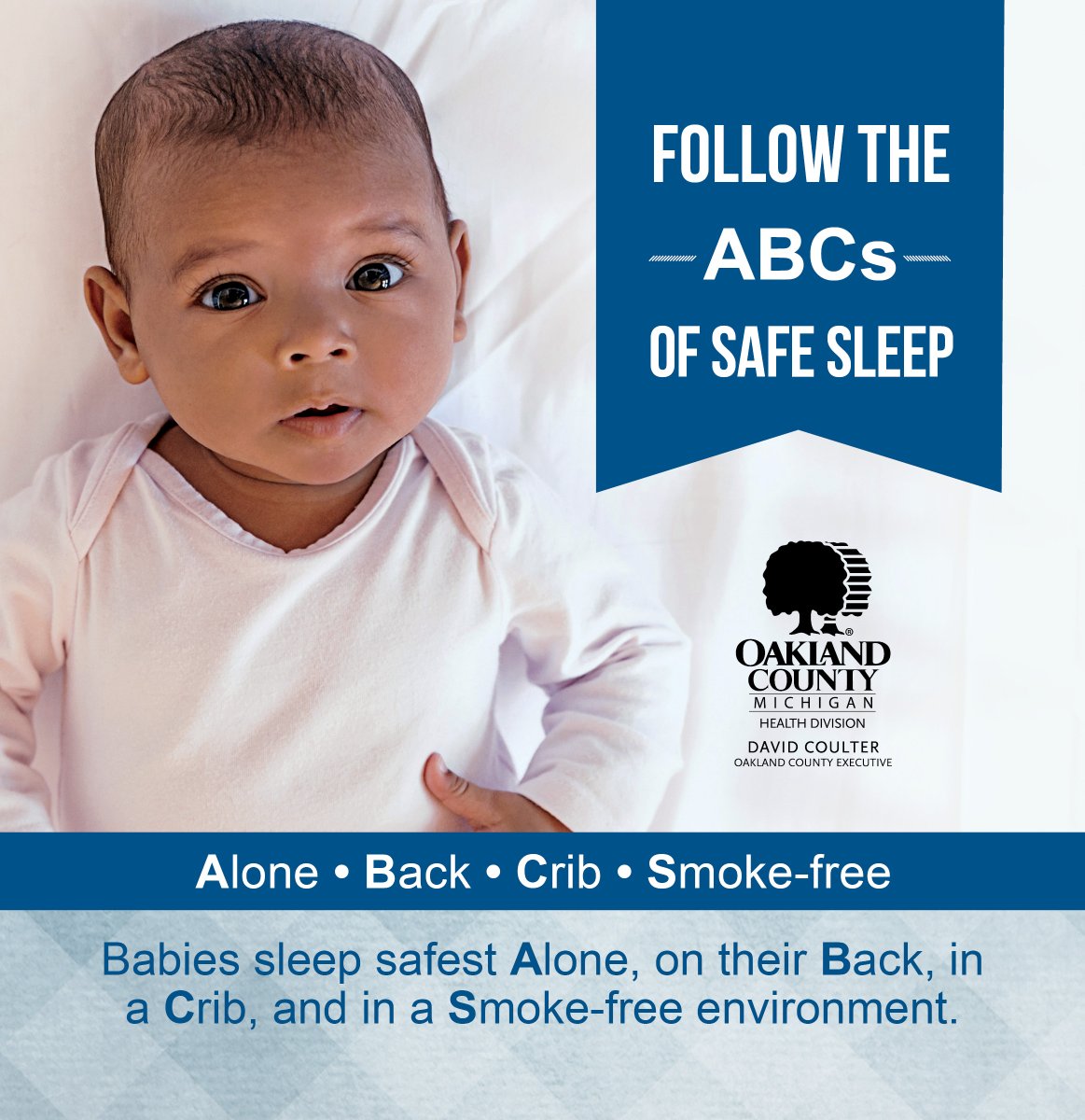 publichealthOC's tweet photo. Remember #BareIsBest! 👶 https://t.co/tviT5XMW1d #SafeSleep #OaklandCounty https://t.co/aHctc1Bo1R
