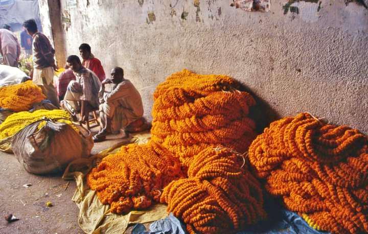francang1950's tweet image. Calcutta, mercato dei fiori   mia foto
