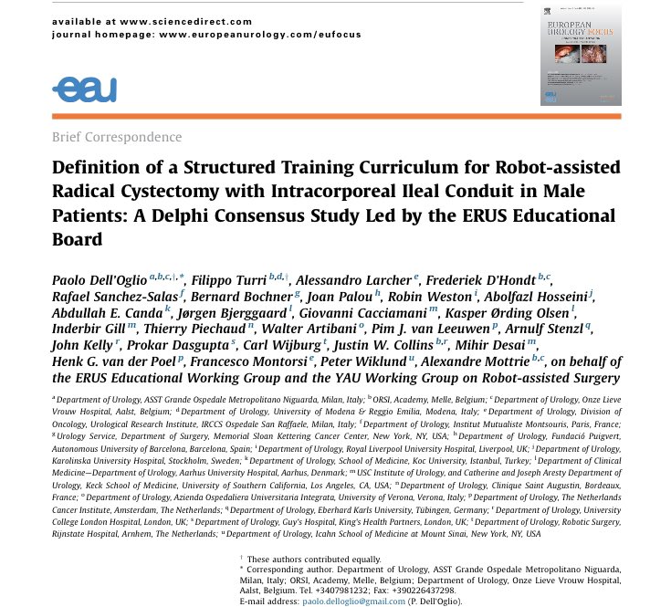 RSanchez_Salas's tweet photo. Excellent effort by @paolo_delloglio on defining a reliable training path for robotic Radical cysto-prostatectomy - Bricker. @ERUSrobotics https://t.co/Ye1hqOc9LO