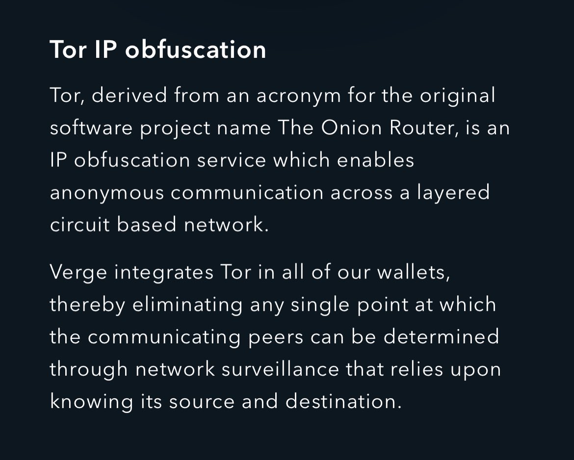vergecurrency's tweet photo. Following the #Satoshi vision, Verge like #bitcoin is a digital #currency on a public #blockchain.

Our #mobile wallets provide hidden IP (location + identity) while @torproject is on, but amounts and transactions are visible.

$XVG is not getting de-listed from any exchanges. https://t.co/is5PTR1n1k
